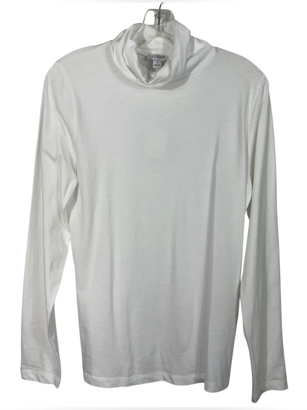 J.Crew Factory White Lightweight Turtleneck Long Sleeve Tee NWT Small S Cotton